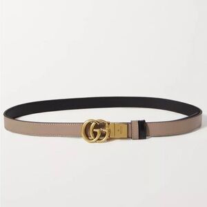 GUCCI GG MARMONT REVERSIBLE THIN BELT Color PINK/BLACK Size 65